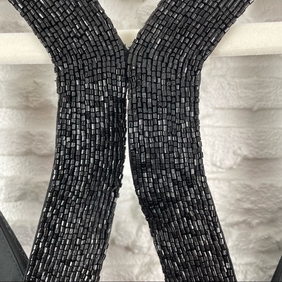 Cache Dress Y2K Black Sheer Chiffon Silk Beaded Whimsigoth Fairy Ethereal SZ 4 - Picture 11 of 15